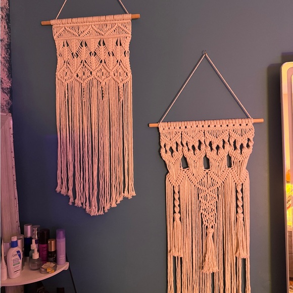 Cream Macrame Wall Hanging Decor